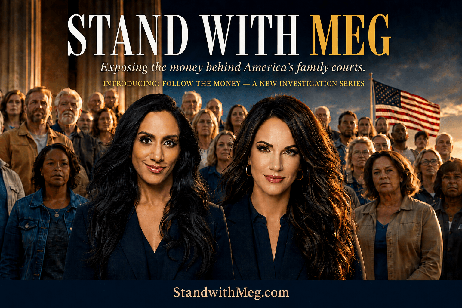 Meg and Chan in the Follow the Money project artwork