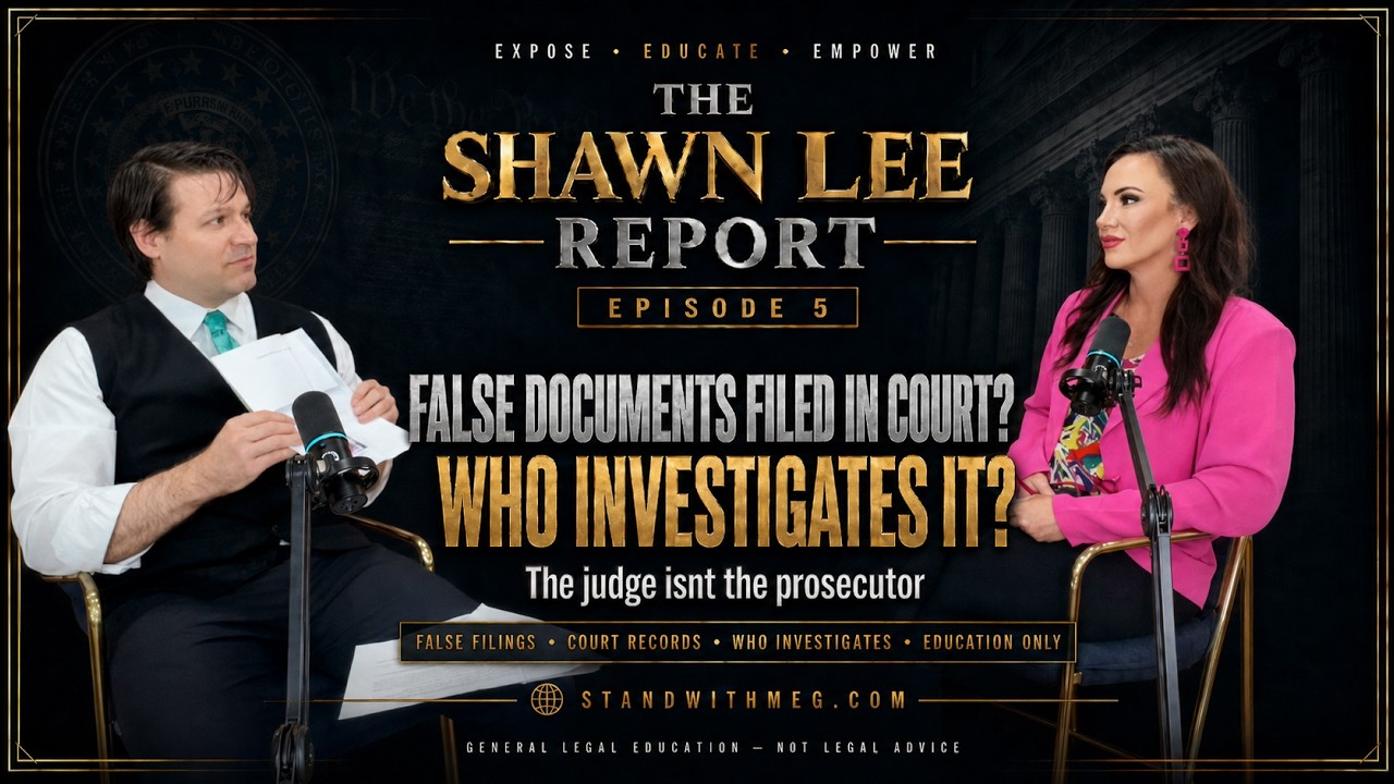 The Shawn Lee Report Episode 5, It's a Felony Everywhere Except Family Court. False documents filed in court, who investigates it?