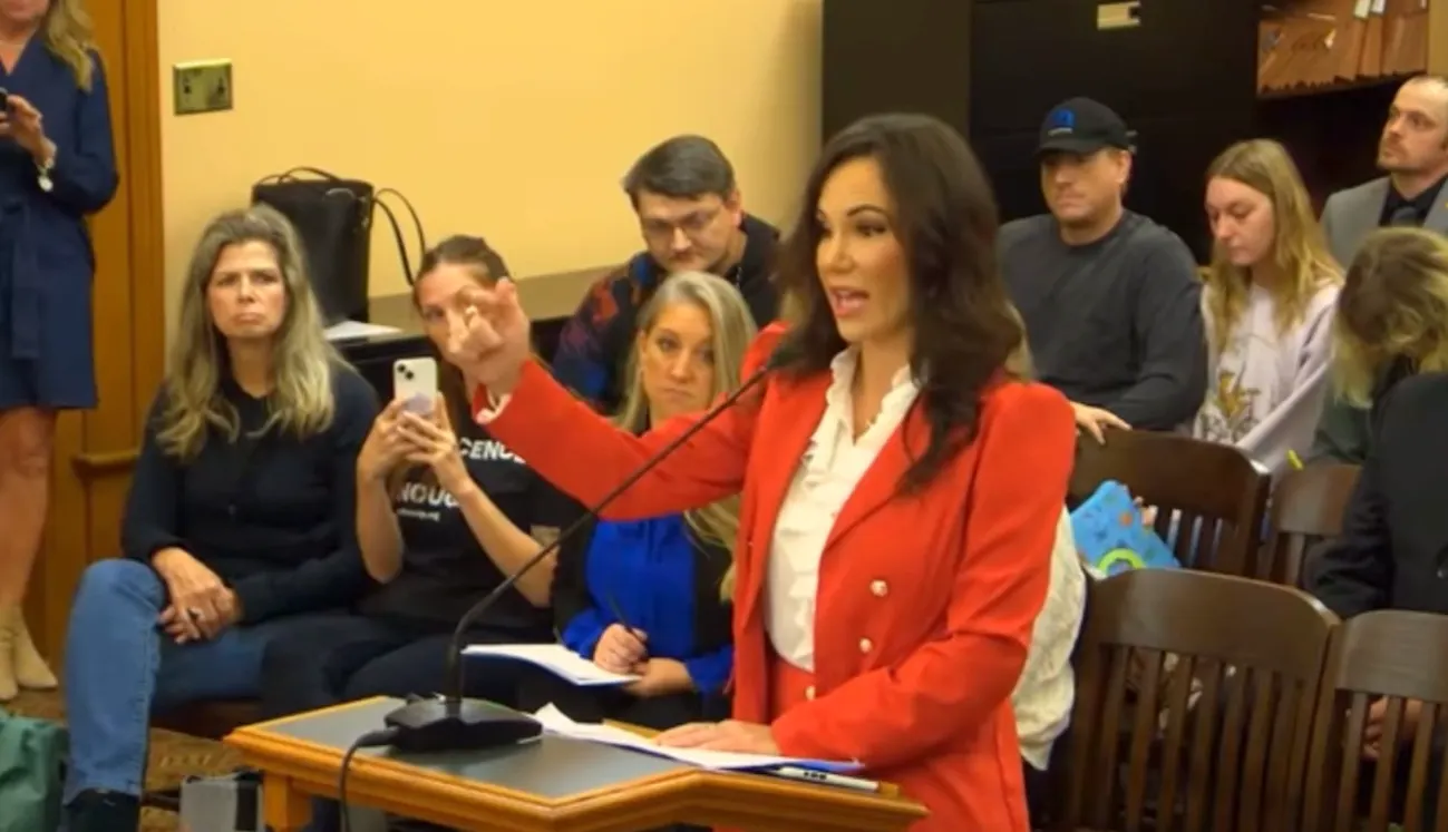 Meg speaking at the Kansas Capitol, October 2025